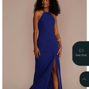 DB STUDIO
Crepe Halter Sheath with Fringe Back Dress Size 12 NWT